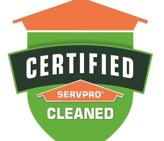 the green Certified: SERVPRO Cleaned logo