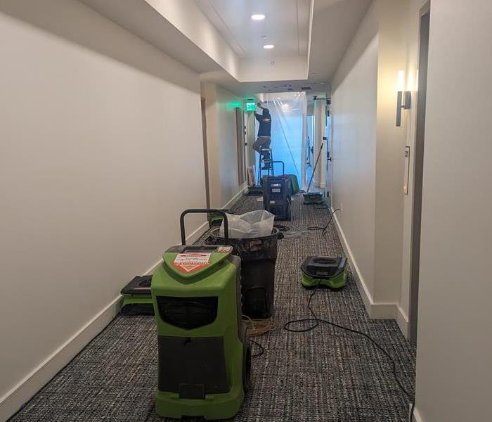 Water damage in a multi story building 