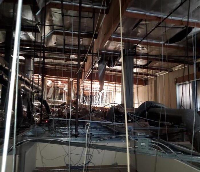 Water  damage in commercial building 